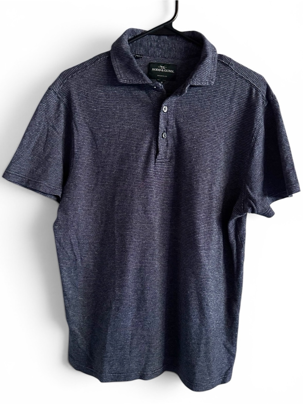 Rodd & Gunn Sports Fit Blue Textured Knit Polo Medium